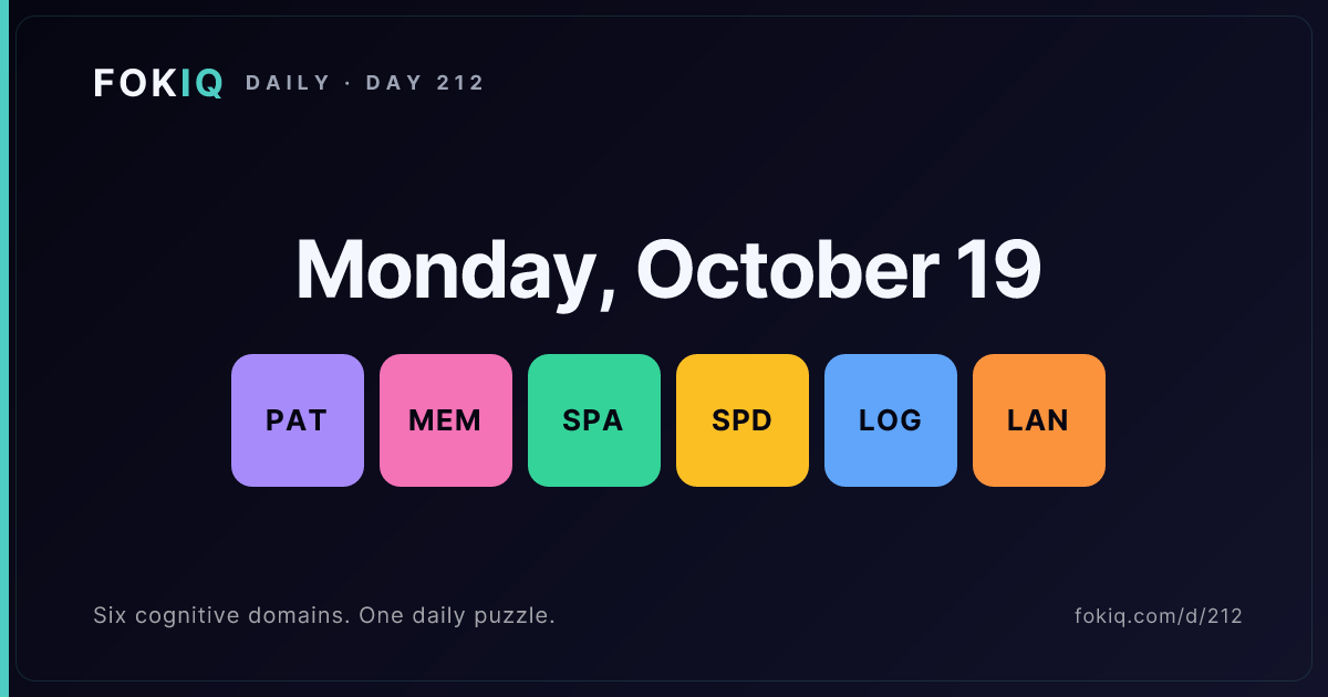 Free Daily Brain Training · Play sharper. — FOKIQ